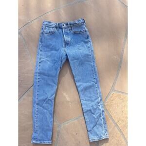 Levi's 501 S Skinny Jeans Womens 25 X 28 Premium Quality Denim Light Wash AG